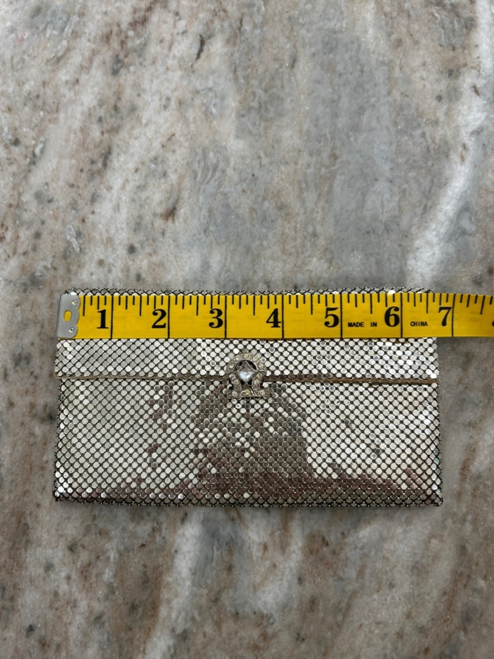 Vintage Whiting & Davis Silver Mesh Evening Bag Silver w/cubic zirconia closure - Picture 13 of 16